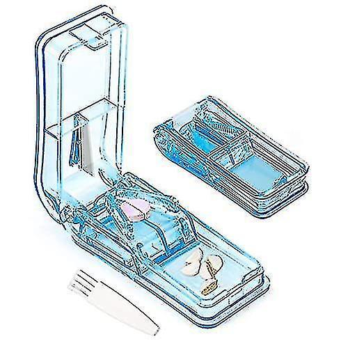 Jinyupill Tablet Cutter For Small Or Large Pills, Pill Splitter With Blade For Pills And Tablets Cut In Half Quarter blue on Productcaster.