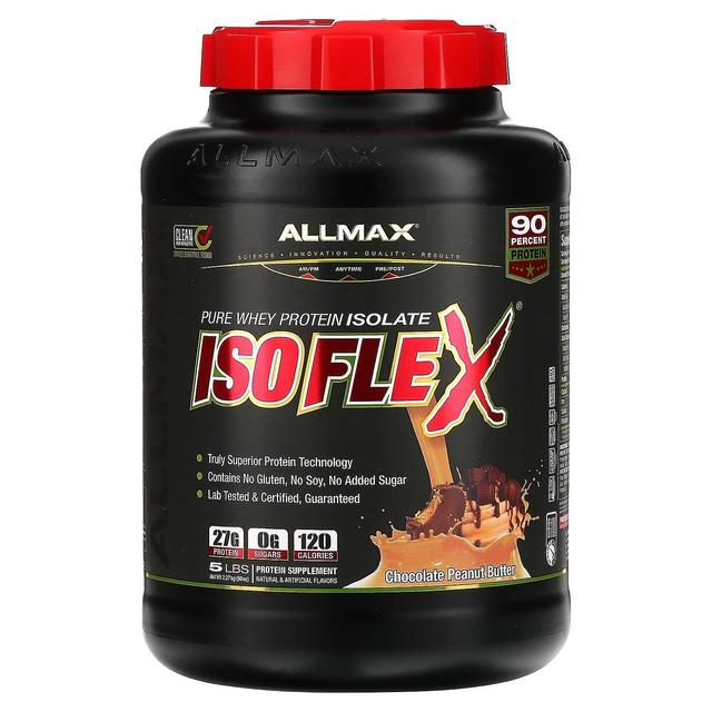 ALLMAX, Isoflex, Isolado de Proteína de Soro de Leite Puro (Filtração de Partículas Carregadas por Íons WPI), Amendoim B de Chocolate on Productcaster.