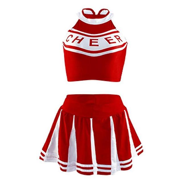 Aionyaaa Costume Classique De Pom-pom Girl Du Lyce, Uniforme De Sport Pour Tudiants, Cosplay Athltique, Robe Fantaisie De Fte De Carnaval Red S on Productcaster.