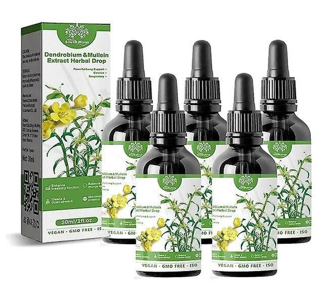 Dendr0bium & Mullein Extract - P0werful Lung Supp0rt & Respirat0ry Cleanse Dr0ps & In Made Herbal 5pcs on Productcaster.