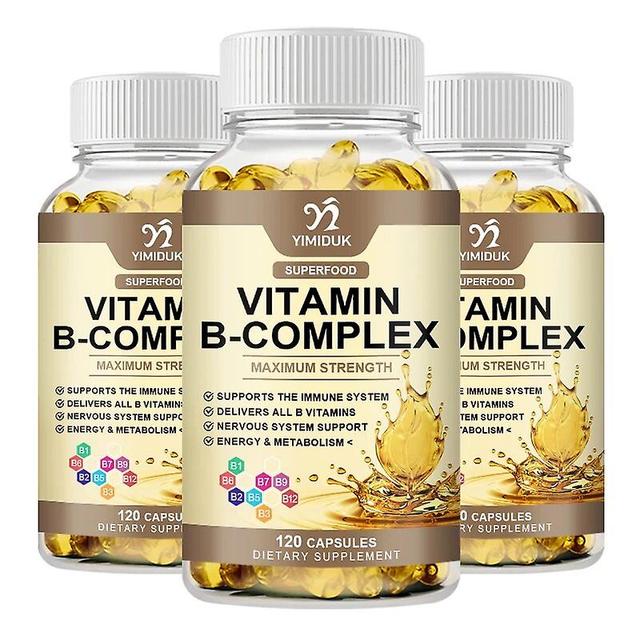 Visgaler Vitamin B Complex Capsule With B1 B2 B3 B5 B6 B7 B9 B12 Folic Acid & Biotin Help Innutrition Reduce Stress &anxiety Help Nervous 3 Bottle ... on Productcaster.