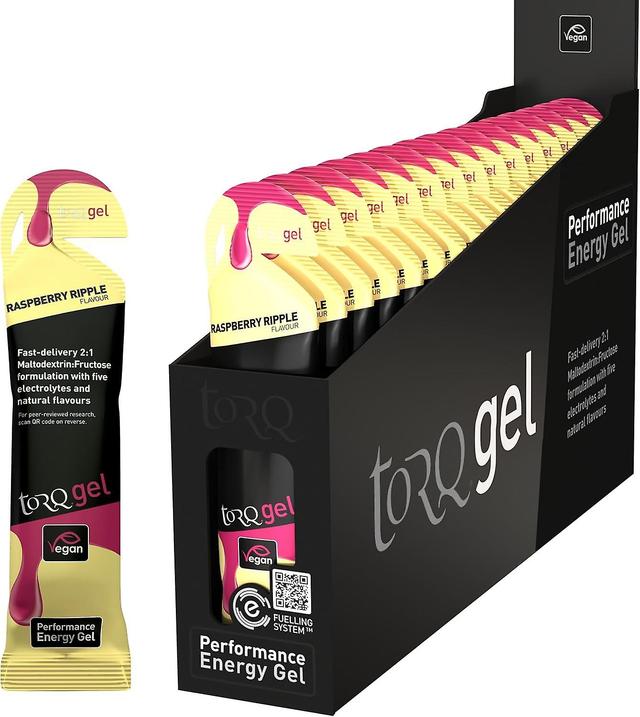 Torq Energy Gel Glutenfreier Veganer Leistungsverstärker mit natürlichen Inhaltsstoffen - 15 Stück Raspberry Ripple on Productcaster.