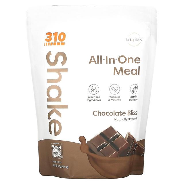 310 Nutrition, Shake de refeição tudo-em-um, Chocolate Bliss, 14,6 oz (414,4 g) on Productcaster.