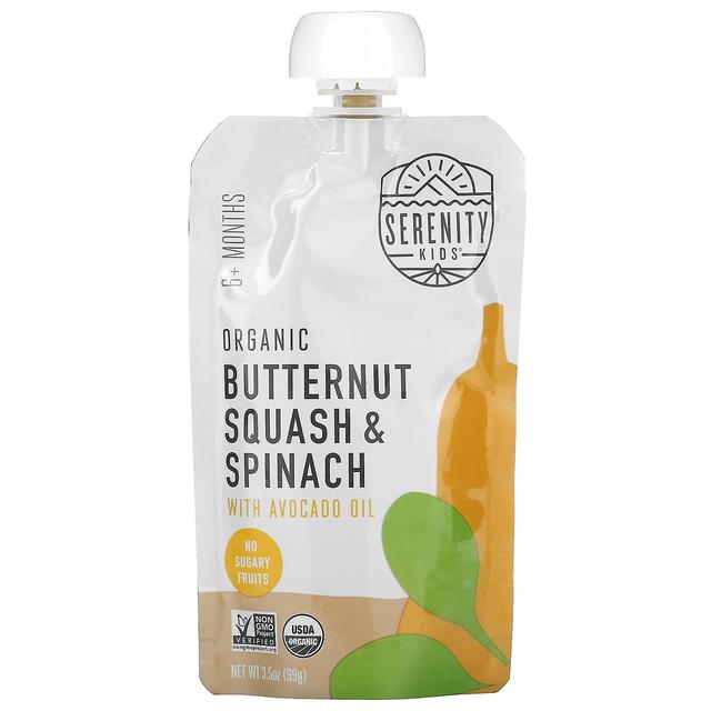 Serenity Kids, Organic Butternut Squash & Spinach with Avocado Oil, 6+ Months, 3.5 oz (99 g) on Productcaster.