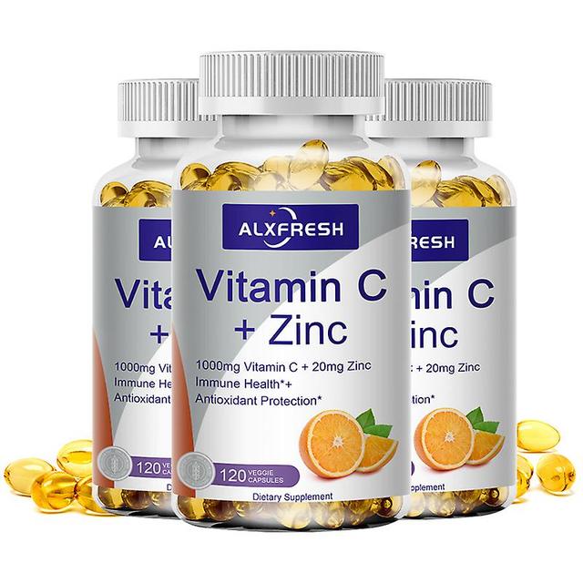 Huamade Organic Vitamin C Kapslar Antioxidant Immunförsvar Lightening Spots Hyperpigmentering Anti-rynk hudblekning Tillägg 3X flaskor 60PCS on Productcaster.