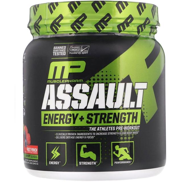 MusclePharm, Energia de Assalto + Força, Pré-Treino, Fruit Punch, 0,76 lbs (345 on Productcaster.