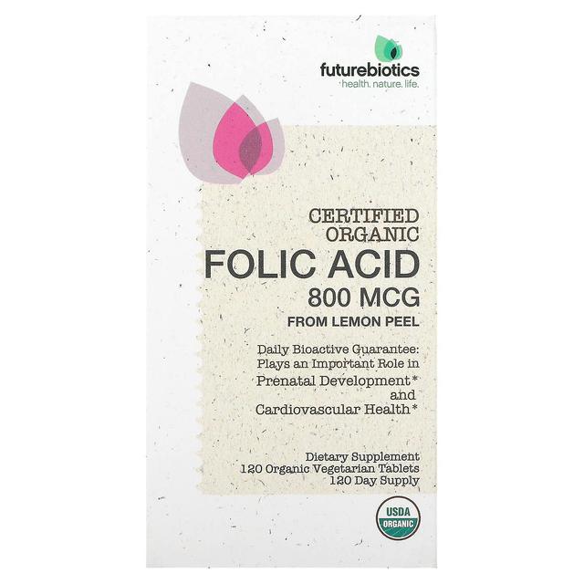 FutureBiotics, Folic Acid From Lemon Peel, 800 mcg, 120 Organic Vegetarian Tablets on Productcaster.