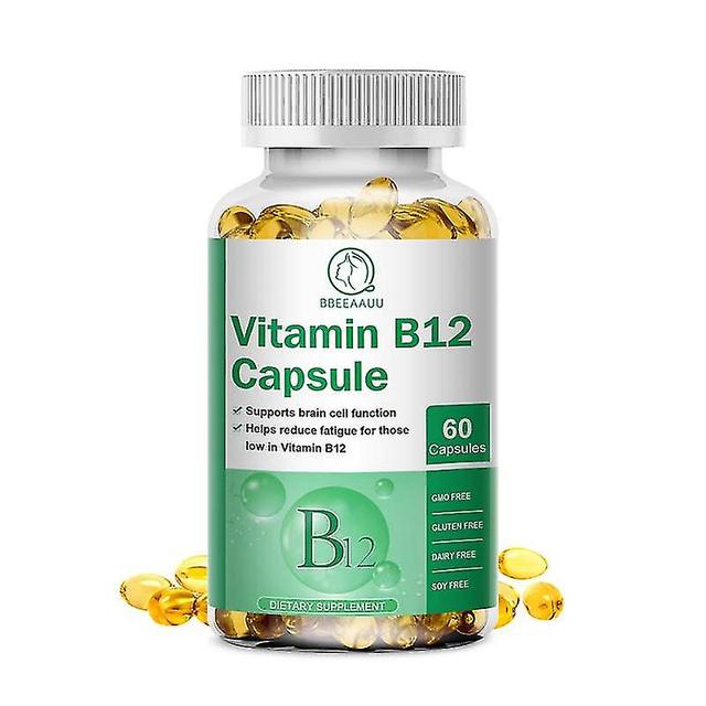 Guoguo Beau 500mcg Vitamin B12 Kapslar Stöd Energi Skydda Blodkroppar & Immun Hjärthälsa Hälsosam Mat Dagliga Vitamintillskott 60PCS on Productcaster.