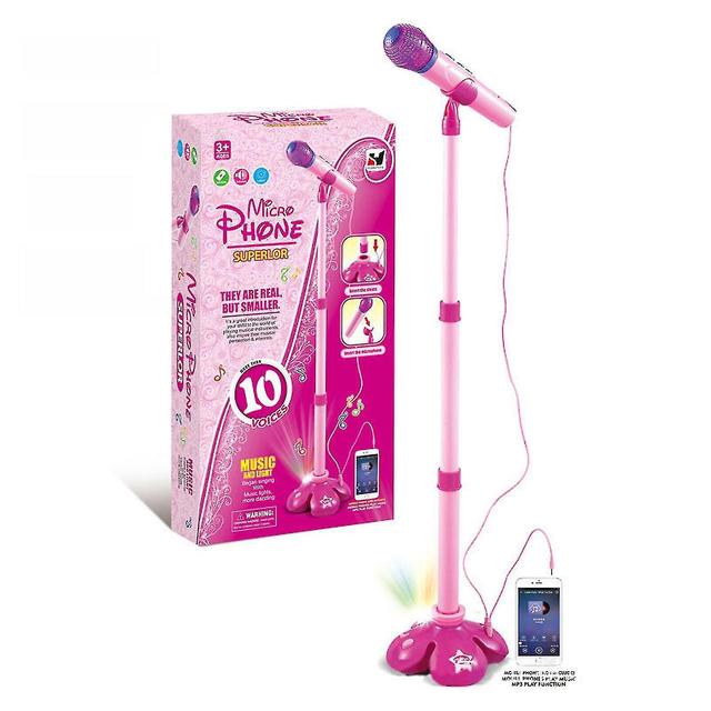 Kids Microphone Stand With Light Effect And Mp3 Connection For Singing And Performance on Productcaster.