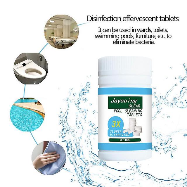 3 Bottles Pool Cleaning Tablet Swimming Pool Effervescent Tablets 100 Tablets/bottle on Productcaster.