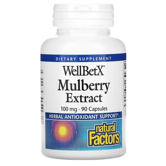 Natural Factors Naturlige faktorer, WellBetX, Mulberry Extract, 100 mg, 90 kapsler on Productcaster.