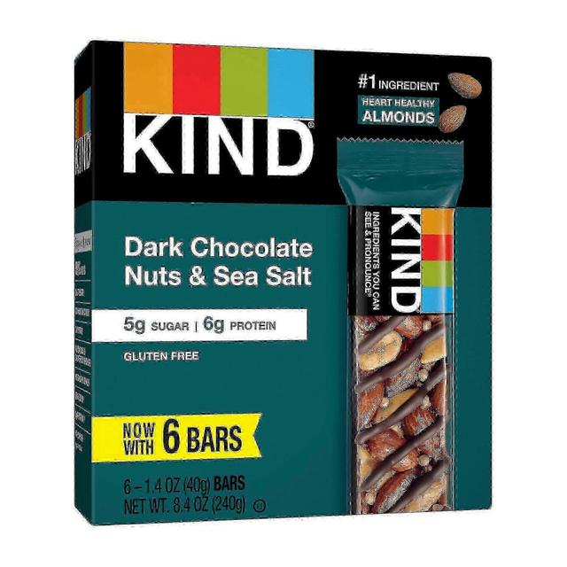 Kind de chocolate escuro e barras de energia nutrição de sal marinho, 6 ea on Productcaster.