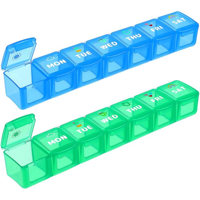 Toyvian 2pcs Pills Box Large Weekly Pills Container Organizer Vitamin Medicine Case For Travel on Productcaster.