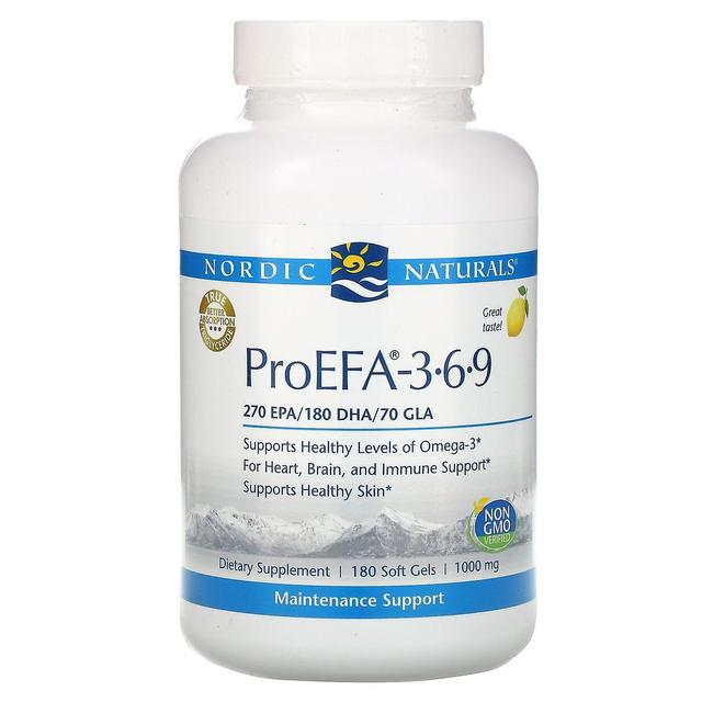 Nordic Naturals Nordiska Naturals, ProEFA - 3-6-9, Citron , 1.000 mg, 180 Softgels on Productcaster.