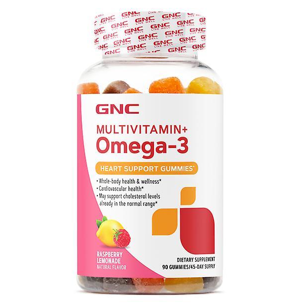 Gnc multivitamin + omega-3 gummies, 90 gummies, complete gummy vitamin plus fish oil, raspberry lemonade flavor on Productcaster.