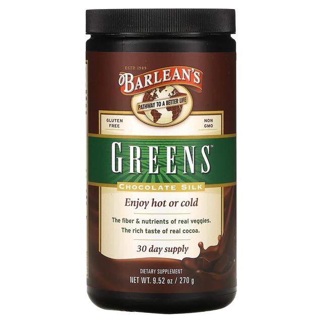 Barlean's, Greens, Chocolate Silk, 9.52 oz (270 g) on Productcaster.