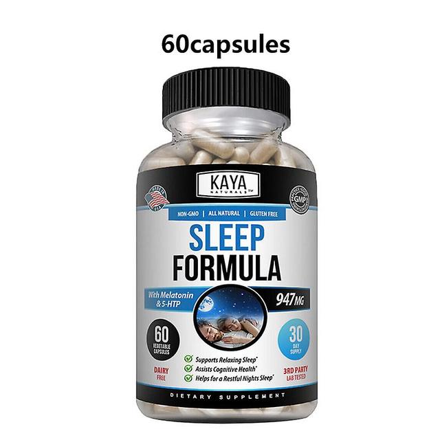 Vorallme Sleep Aid s melatonínom Rastlinná pomôcka na spanie podporuje relaxačný spánok Pomáha kognitívnemu zdraviu pre pokojný nočný spánok 60pcs on Productcaster.