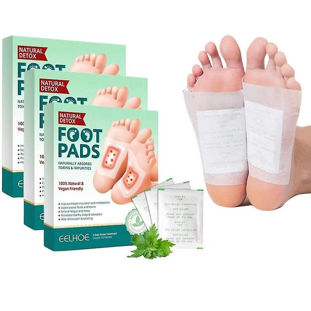 3x 10pcs Detox Foot Pads Patches Body Toxins Feet Slimming Deep Cleansing Herbal on Productcaster.