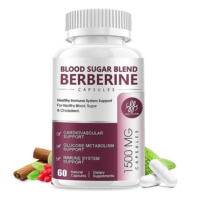 Berberine Supplement 1500mg Support Cardiovascular, Blood Pressure & Sugar High Potency with Ceylon Cinnamon, Turmeric VeganTIB TIB . 60pcs on Productcaster.