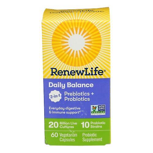 Renew Life Daily Balance Probiotics plus Prebiotics, 60 VegCaps (Pack of 1) on Productcaster.