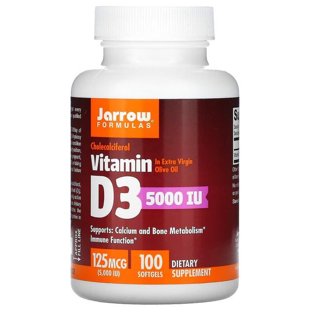 Jarrow Formulas, Vitamin D3, Cholecalciferol, 125 mcg (5,000 IU), 100 Softgels on Productcaster.