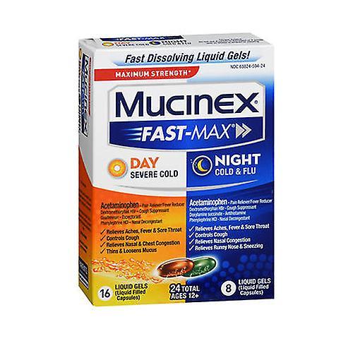 Mucinex Fast-Max Day & Night Cold & Flu, 24 Caps (Pack of 1) on Productcaster.