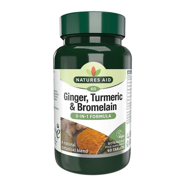 Natures Aid Ginger, Turmeric & Bromelain, 60 Tablets on Productcaster.