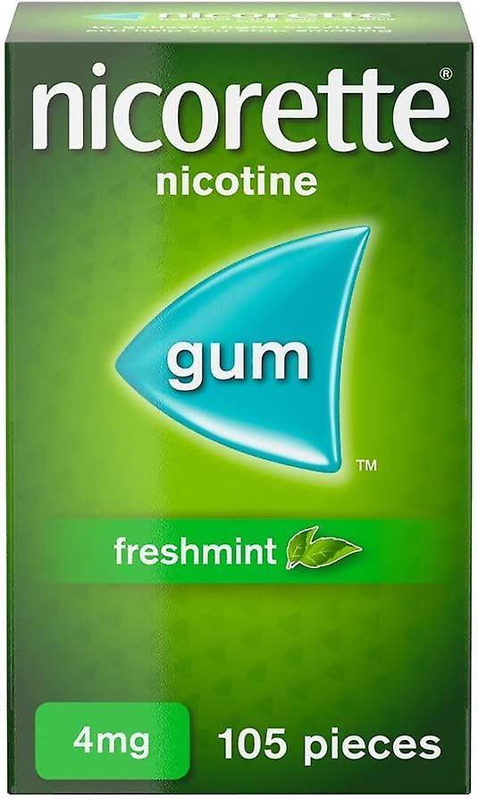 Nicorette Freshmint 4mg purukumi Nikotiini 105-kpl Nikotiinipurukumi Lopeta tupakointi on Productcaster.