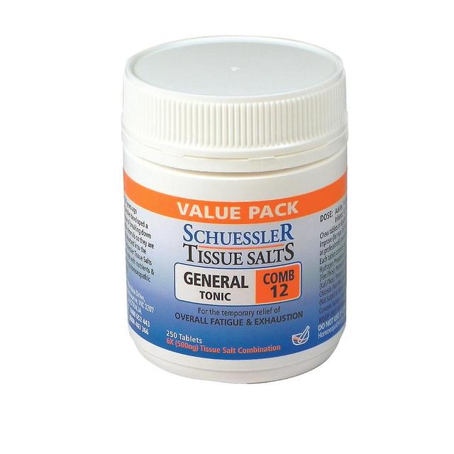 Schuessler tissue salts 125 tablets - comb 12 | general tonic 250 tablets on Productcaster.