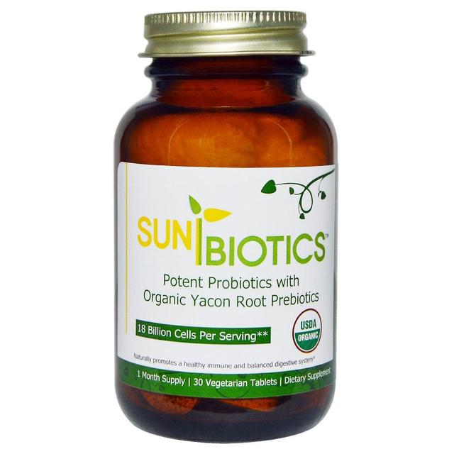 Sunbiotics, Probiotiques organiques et puissants avec prébiotiques organiques de racine de Yacon, 30 Ve on Productcaster.