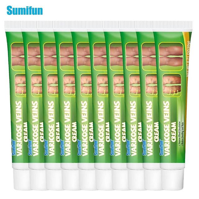 Qian 10 Pcs Chaud Sumifun Varices Crème Phlébite Vascularite Ver Jambes Enlèvement Pommade Vaisseau Sanguin Gonflement Soulagement De La Douleur Pl... on Productcaster.