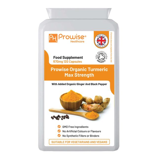 Prowise Healthcare Organic Turmeric Curcumin with added Black Pepper & Ginger 670mg - Prowise on Productcaster.