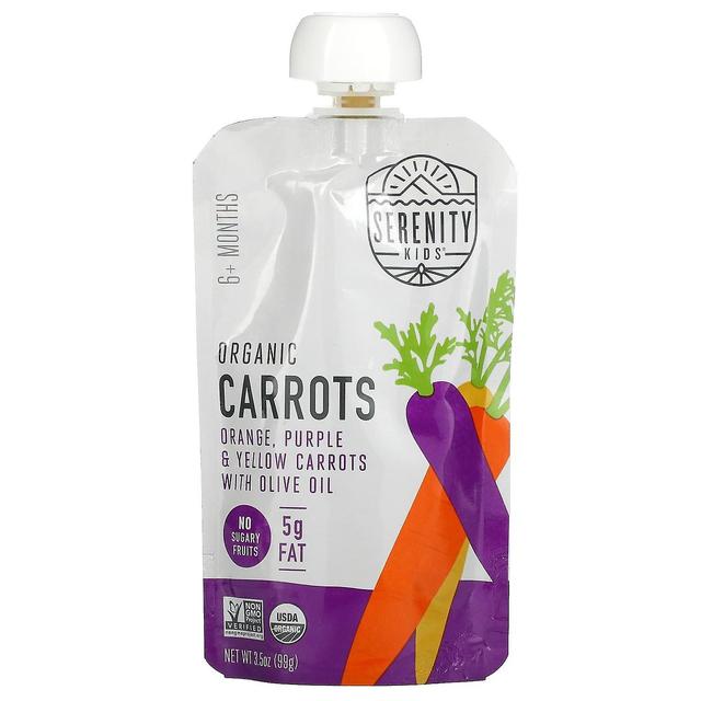 Serenity Kids, Organic Carrots, Orange, Purple & Yellow Carrots with Olive Oil, 6+ Months, 3.5 oz (9 on Productcaster.