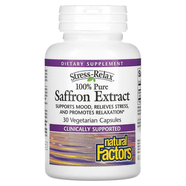 Natural Factors, Stress-Relax, 100% Pure Saffron Extract, 30 Vegetarian Capsules on Productcaster.