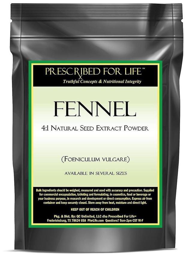 Prescribed For Life FENNEL-4:1 polvo de extracto de semilla natural (Foeniculum vulgare) 1 kg (2.2 lb) on Productcaster.