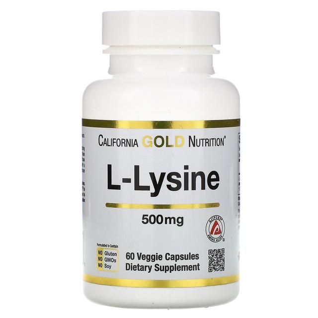 California Gold Nutrition, L-Lysine, 500 mg, 60 Veggie Capsules on Productcaster.