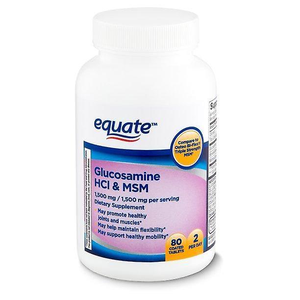 Equate glucosamine hci & msm dietary supplement, 1,500 mg, 80 count on Productcaster.