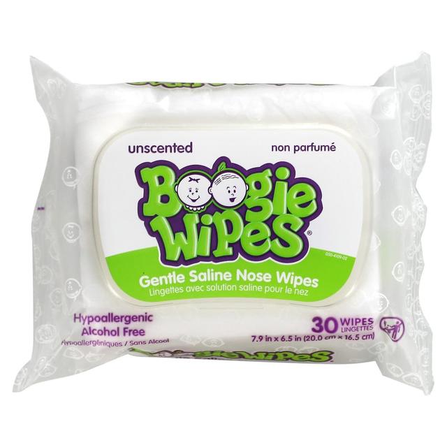 Boogie Wipes Chusteczki Boogie, Delikatne chusteczki do nosa z solą fizjologiczną, Bezzapachowe, 30 chusteczek on Productcaster.