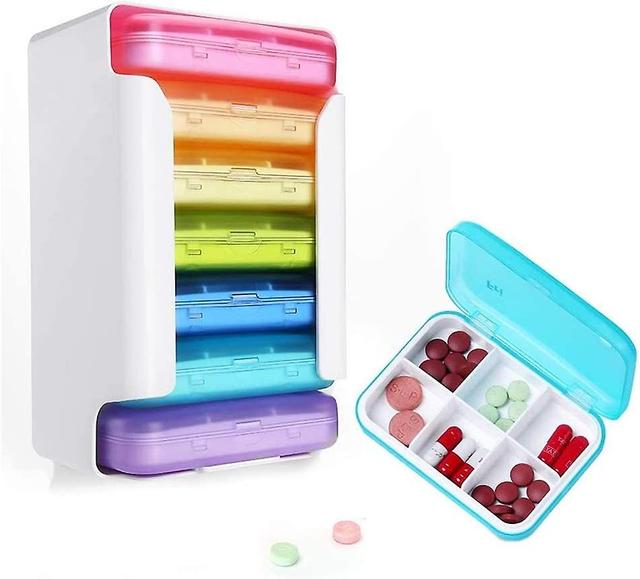 Shenmo 1piece Tablet Box 7 Dagen - Pill Box 6 Compartimenten - Medicine Box Gemakkelijk te openen Bpa-vrij voor vitamines, visolie, voedingssupplem... on Productcaster.