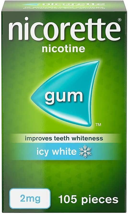 Nicorette Icy White Chewing Whitening Gum 2mg 105 Pieces - Quit Smoking on Productcaster.