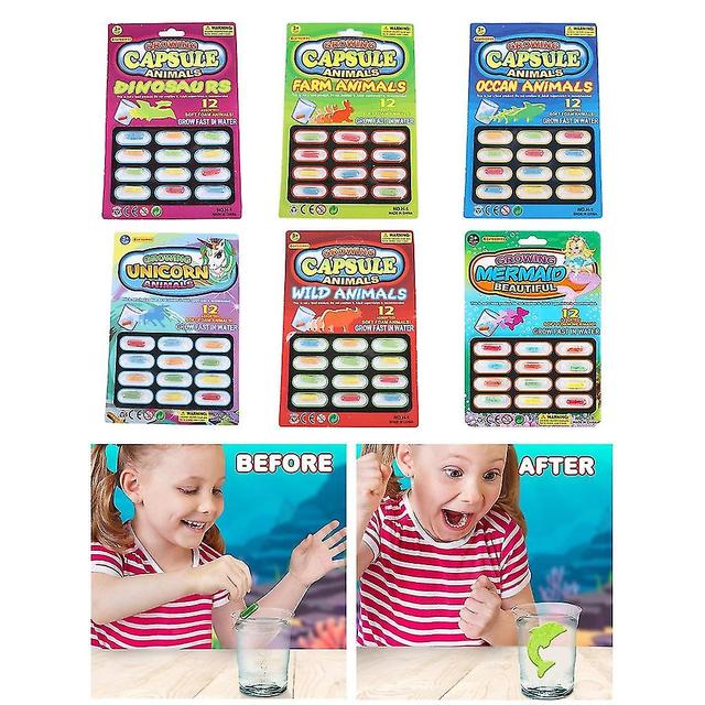 Magic Growing Animal Tablets Thème Mini 12 Comprimés Set Chaque Tablettes Magiques (xq) on Productcaster.