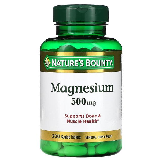 Natures Bounty Naturens Bounty, Magnesium, 500 mg, 200 overtrukne tabletter on Productcaster.