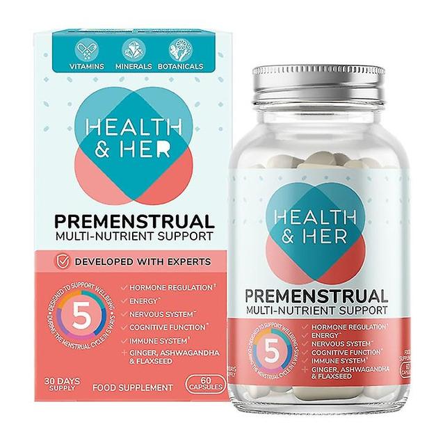 Health & Her Terveys &; Hänen premenstruaalinen moniravintolisä 60 kapselia on Productcaster.