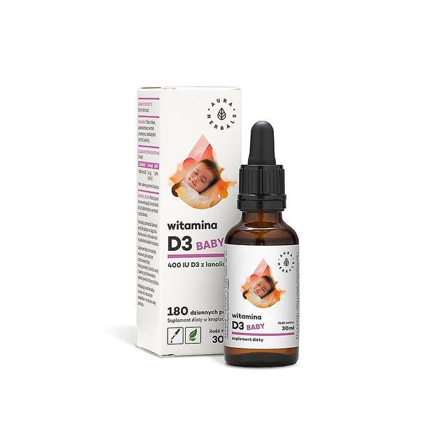 Aura Herbals vitamine d3 bébé 400 iu en gouttes 30 ml BI2625 on Productcaster.