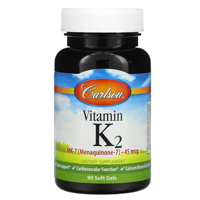 Carlson, Vitamina K2 MK-7, 45 mcg, 90 géis moles on Productcaster.