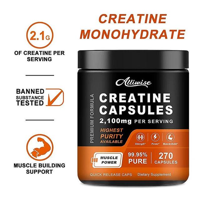 Creatine Monohydrate Capsules for Gym Gain Strength Build Muscle Protein & Enhance Athletic Performance Cellular EnergyTIB TIB . 270pcs on Productcaster.