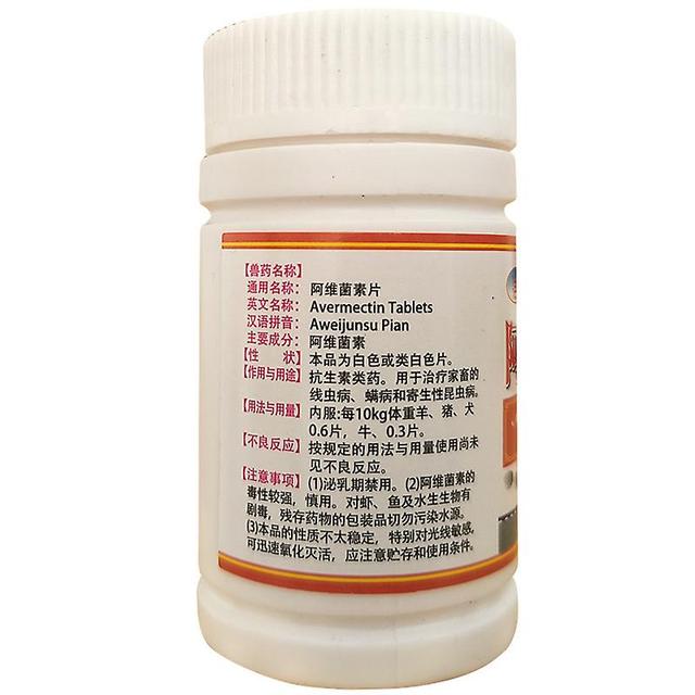 Poultry Oral Anthelmintic,Avermectin Tablets Parasites Cure Worm Mites Parasites Nematode Cure 100 Tablets/Bottle -LCL-2024-CN 5PCS on Productcaster.