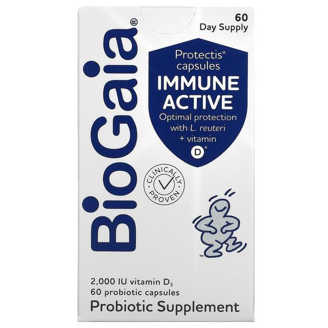 BioGaia, Immune Active, Protectis Capsules, 2,000 IU, 60 Probiotic Capsules on Productcaster.