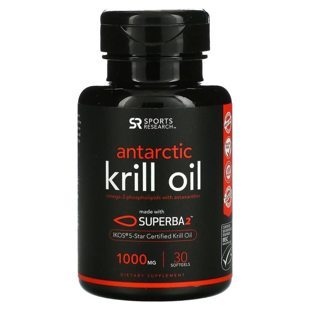 Sports Research, SUPERBA 2 Antarctic Krill Oil with Astaxanthin, 1,000 mg, 30 Softgels on Productcaster.