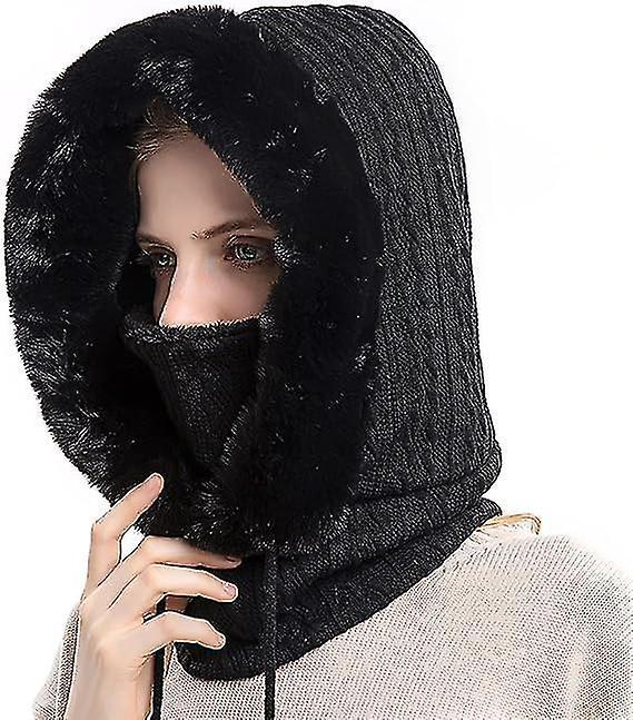 Masque de ski multifonctionnel pour femme - noir, masque polaire chaud capuche et coupe-vent, combinaison de ski d'hiver, bonnet de moto d'extrie on Productcaster.